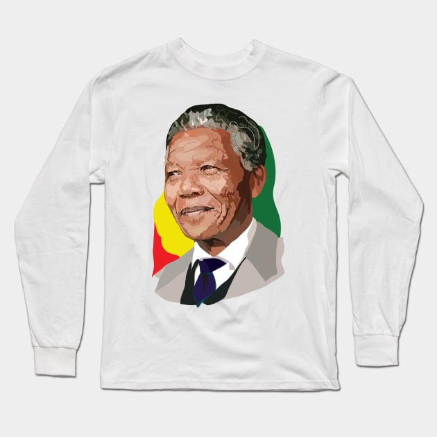 Nelson Mandela Long Sleeve T-Shirt by annamckay